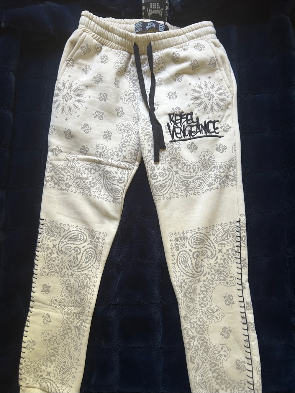 Rebel Vengeance bandana Paisley Jogger Pants NWT
